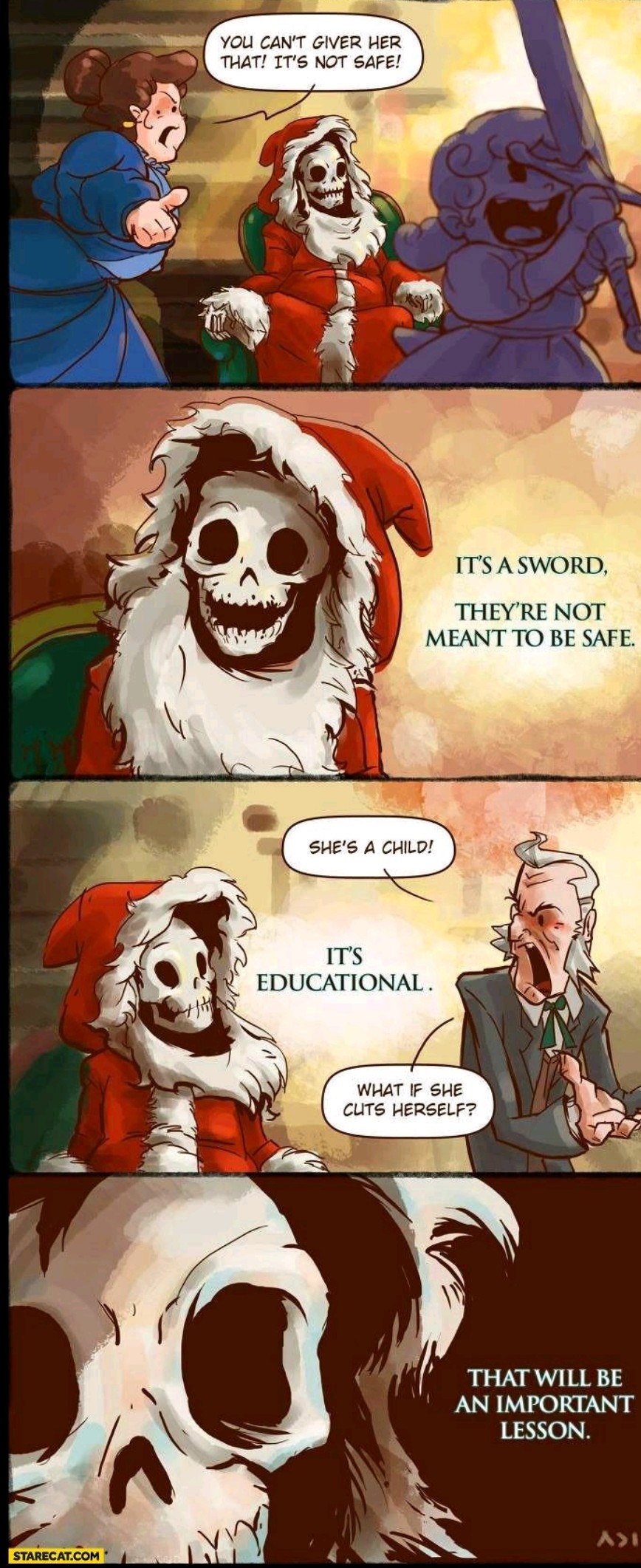 Hogfather comic about swords and safety