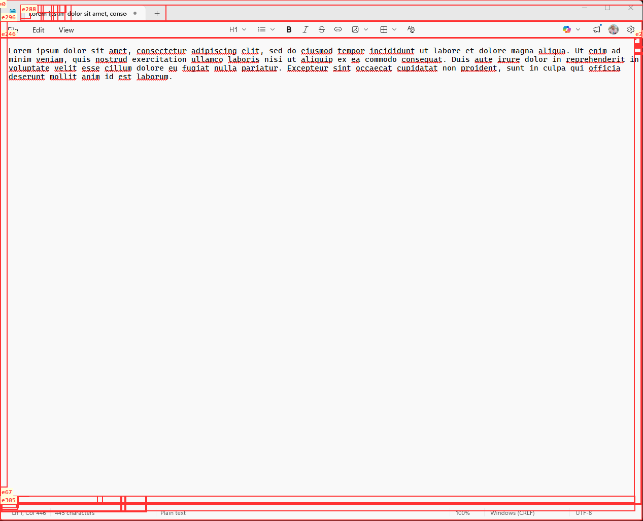 Annotated screenshot showing element IDs