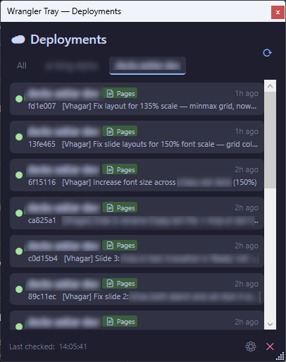 Wrangler Tray monitoring Cloudflare deployments